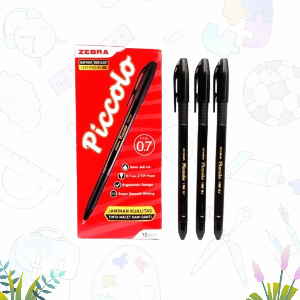 

Ball Pen Zebra Piccolo 0.7 - Hitam (Dus)