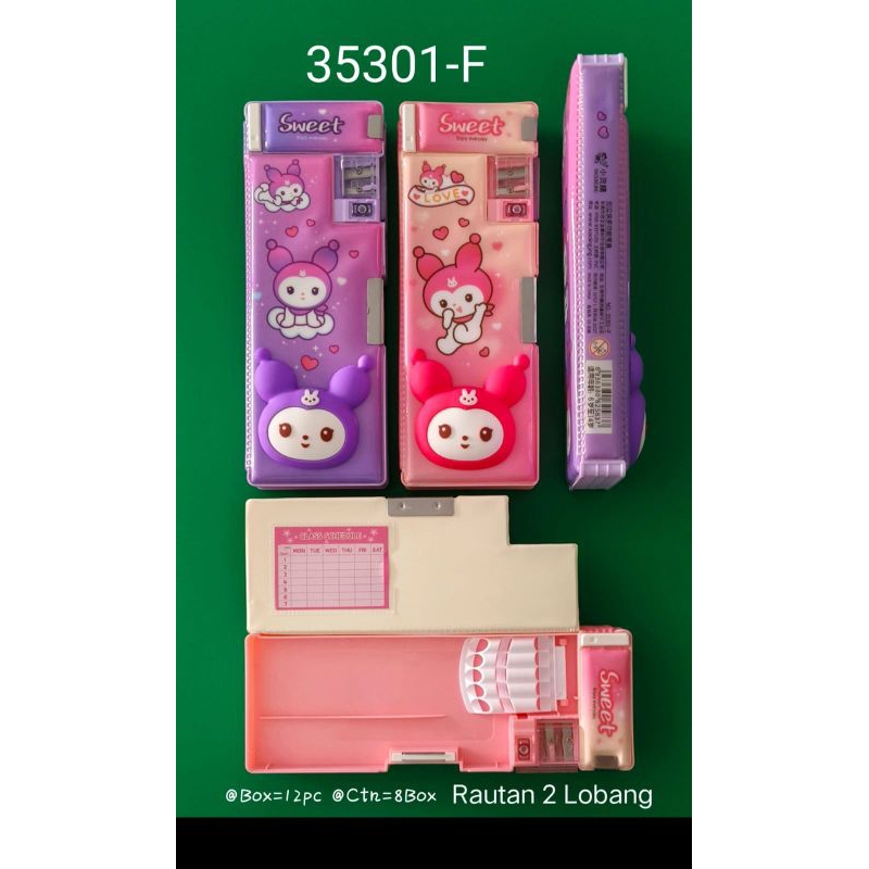 

kotak pencil xiao Ling Jing kuromi/tempat pensil squishy kuromi/tempat pencil 3D/boneka timbul/ pencil case kuromi