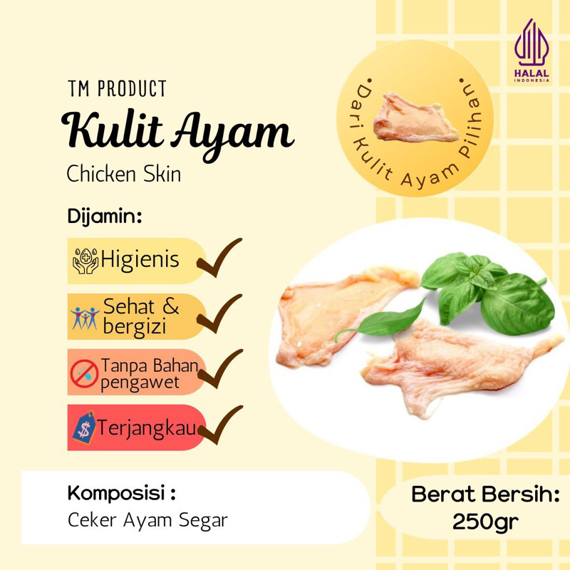 

Kulit ayam 250gr