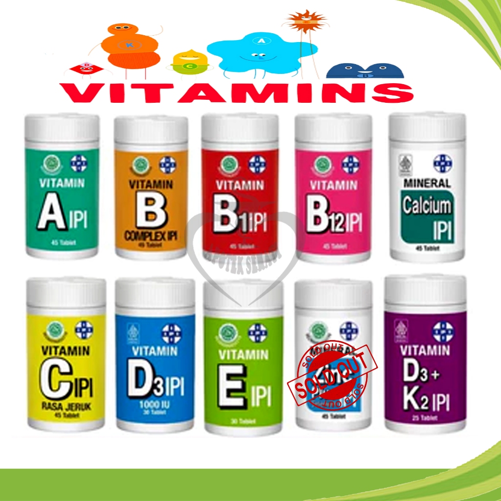 VITAMIN IPI Lengkap All Varian ABCDE Mineral Zink Selenium B Complex