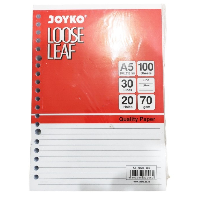 

Joyko Loose leaf A5 100 lembar