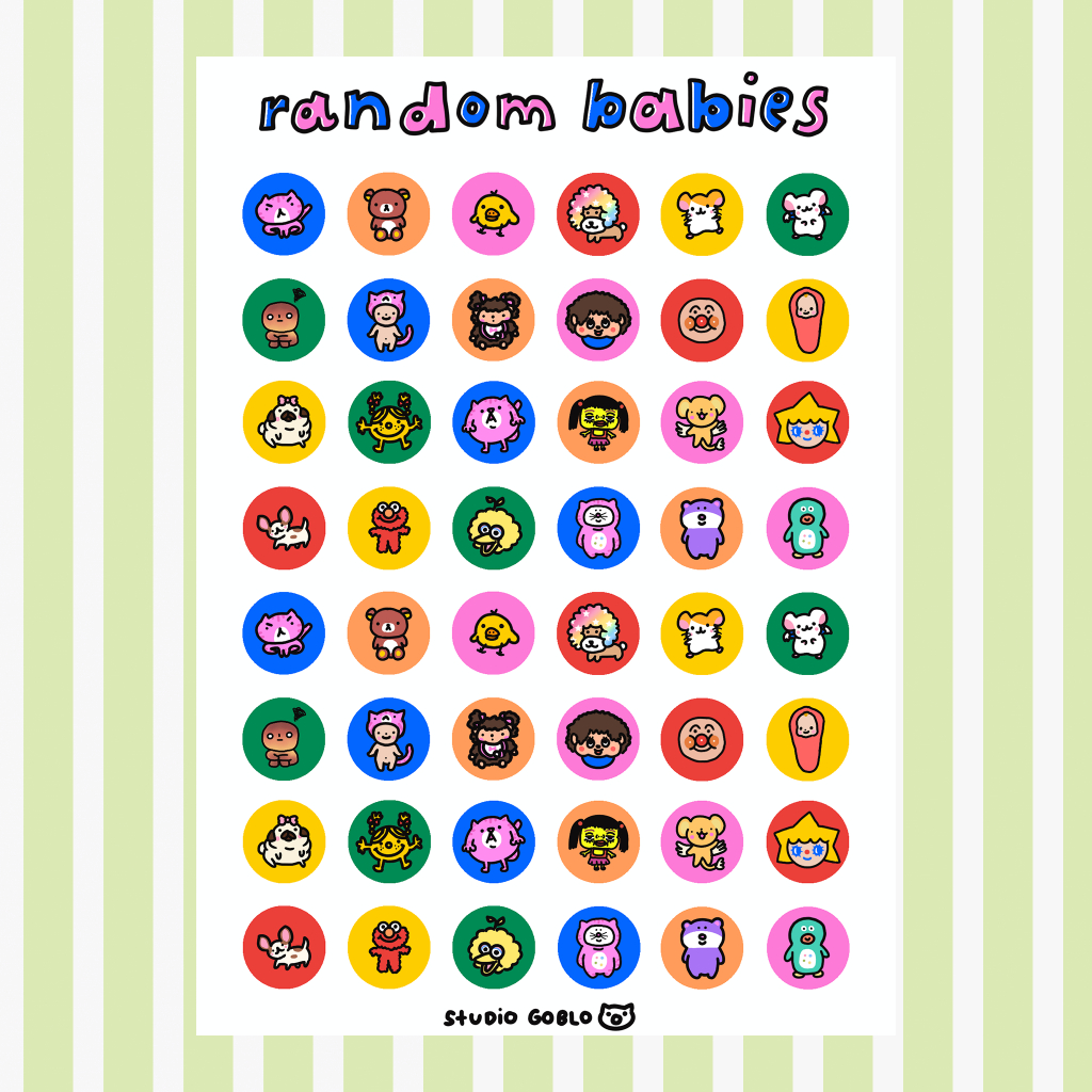 

Studio Goblo Sticker Sheet - Random Babies