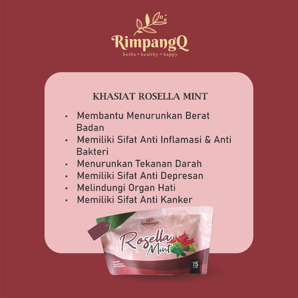 

Rosella mint herbal kaya manfaat 15 kantong