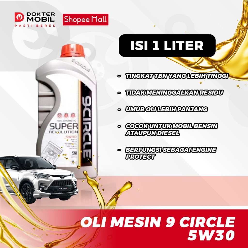 Oli Mobil Terbaik 1L 9 Circle 5W40 5W30 10W40 9Circle 5W 40 30 5W-40 10W 10W-40 5W-30
