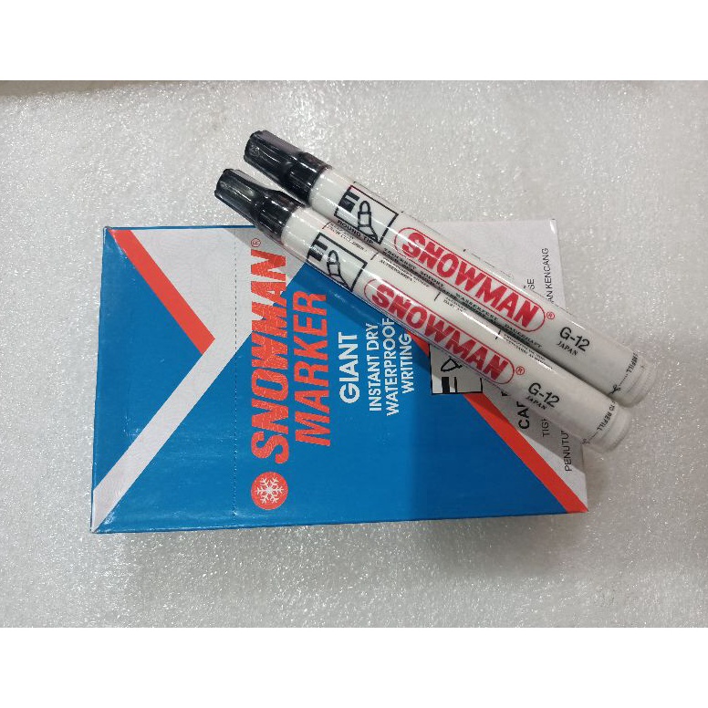 

spidol snowman permanen G 12 warna hitam 12pcs KODE W7X4