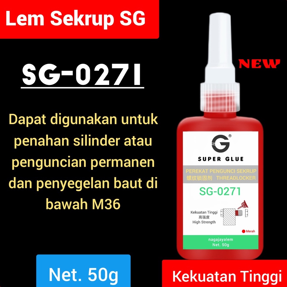 

Lem Sekrup SG271Lem BautLem Baut Penguncian Permanen 5ml KODE D4V5