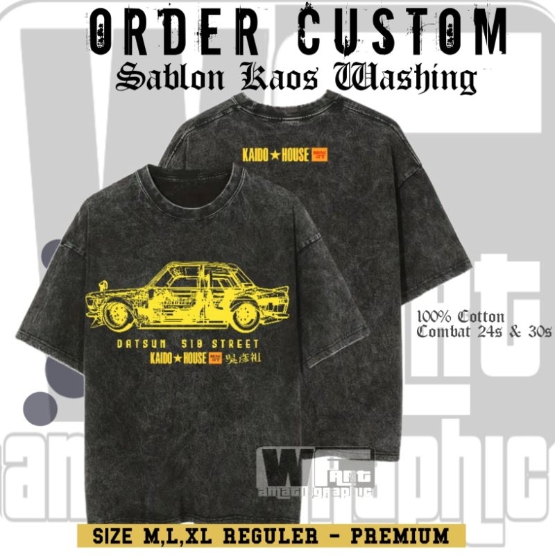 Tshirt Datsun 510 street, kaos washing