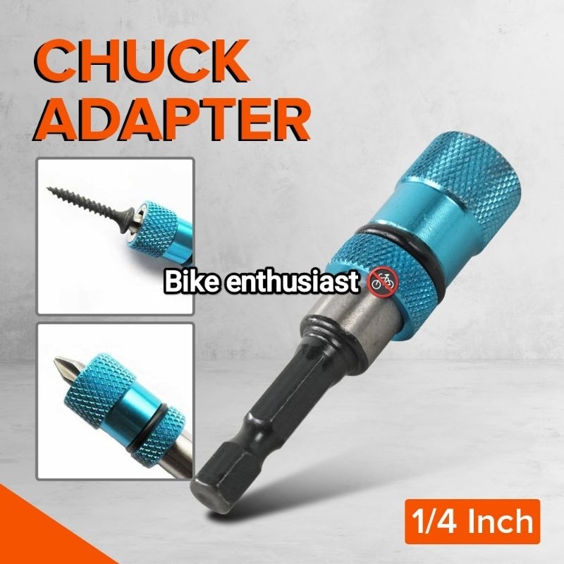 chuck adapter mesin bor extender obeng hexagon magnetic shank 1/4 inch adaptor mesin bor untu mata o