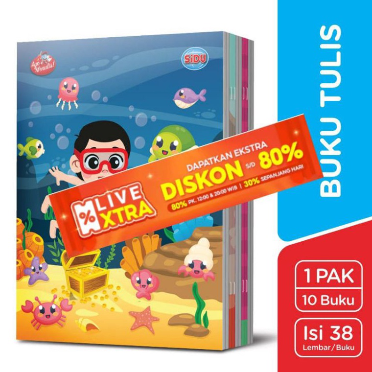 

SIDUBuku Tulis 38 lembar 1 PACK isi 1 buku KODE X8U5