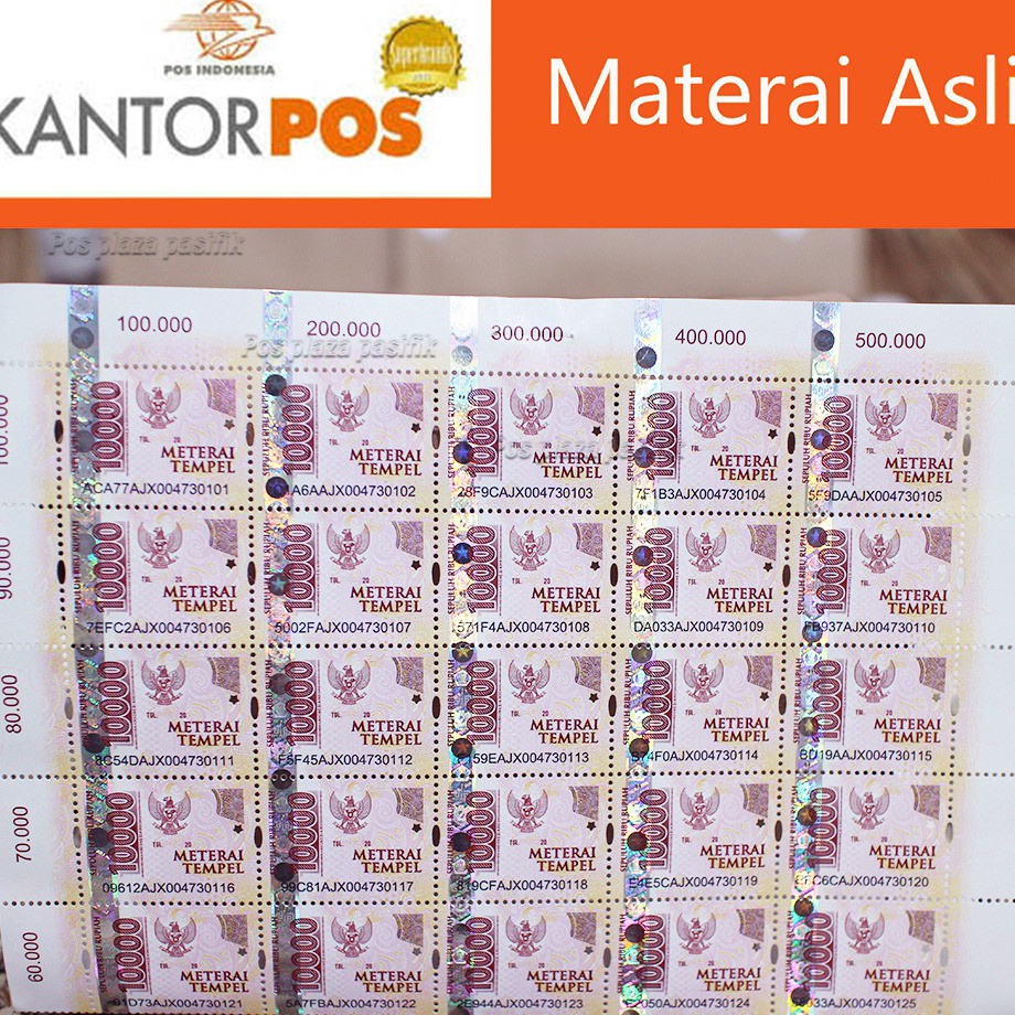 

Potongan MATERAI 1 ISI 25 PCS ORI 224