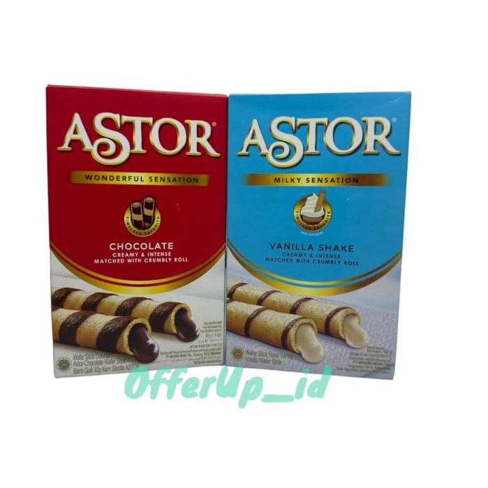 

Biskuit Astor Chocolate Vanilla Shake kemasan 40gram