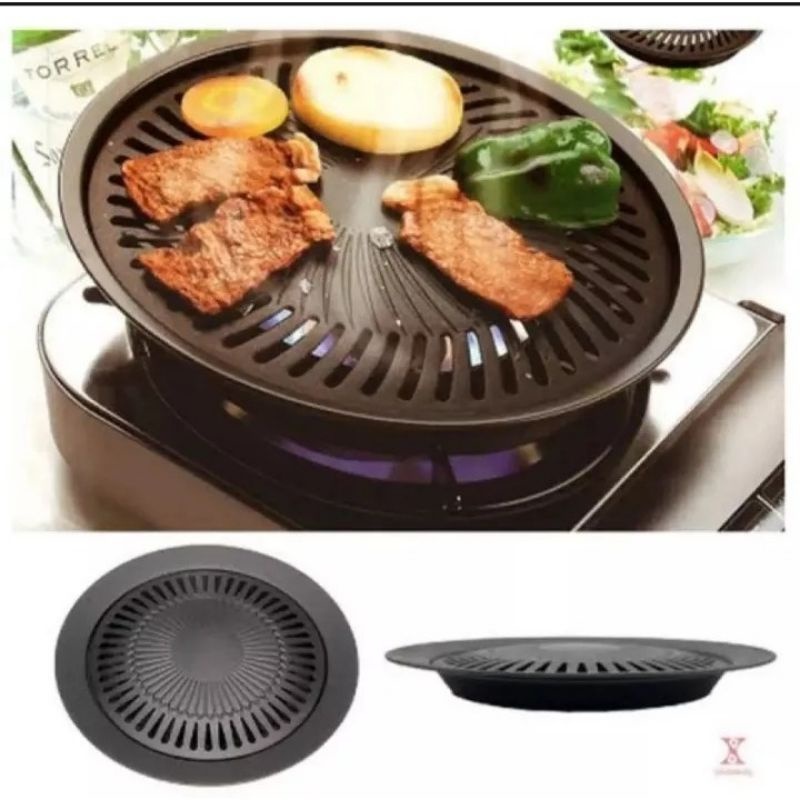 Alat Pemanggang Daging Ala Korea/Ultra Grill Pan 32cm/Panggangan Korean BBQ Plate Bulat 32