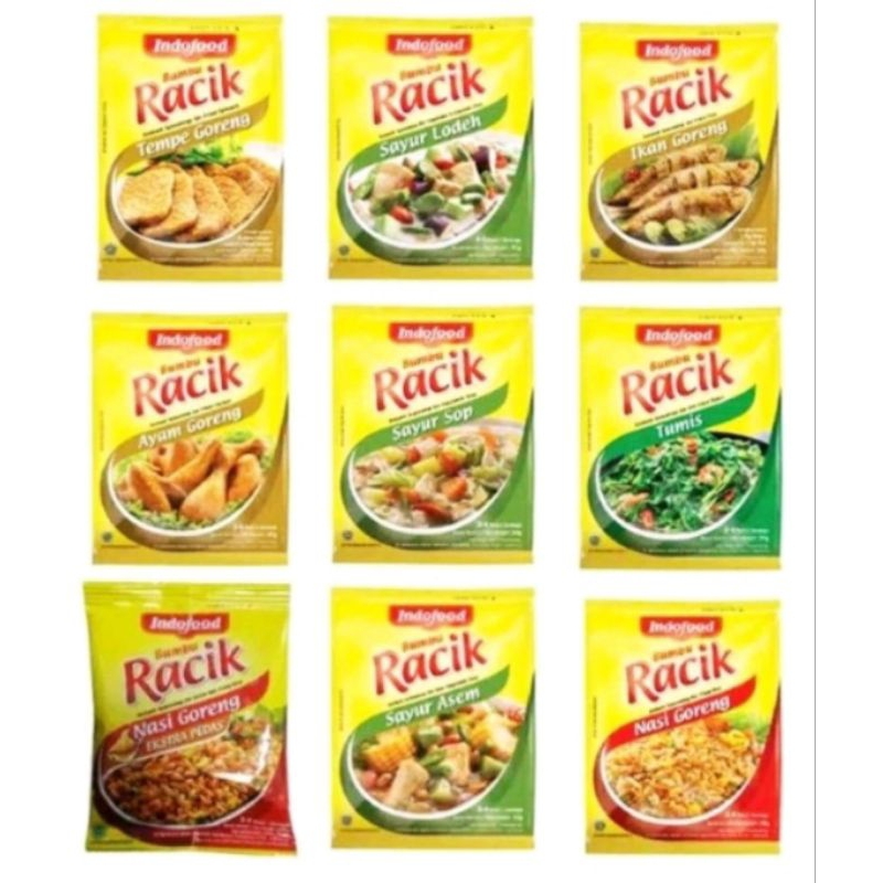 

Bumbu Racik Indofood Kemasan 22 gram 4 pcs all varian