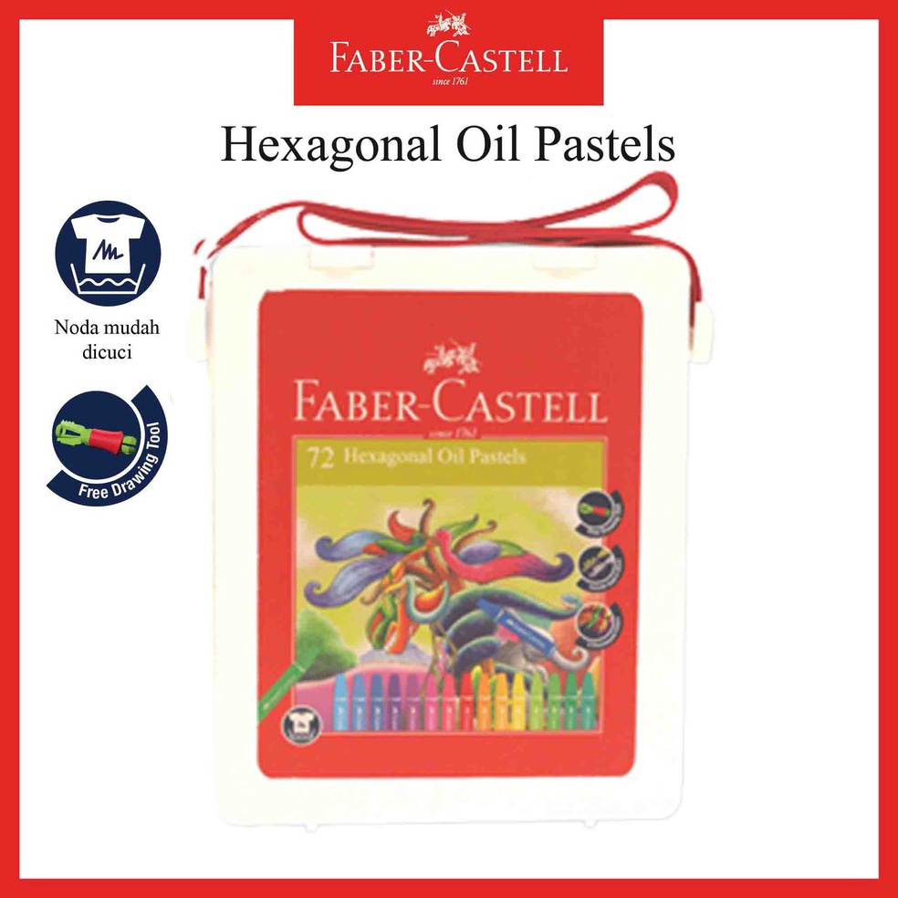 

KODE B9K7 Crayon Faber Castell Hexagonal Oil Pastel 72 Warna Krayon Heksagonal