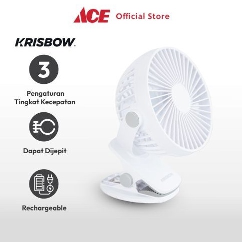 KODE H98K Ace Krisbow 5 inci Kipas Angin Emergency Klip Kipas Angin Portable Mini Fan Fan Clip Kipas