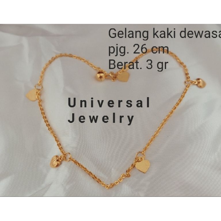 KODE E22D Gelang Kaki Dewasa Emas Muda