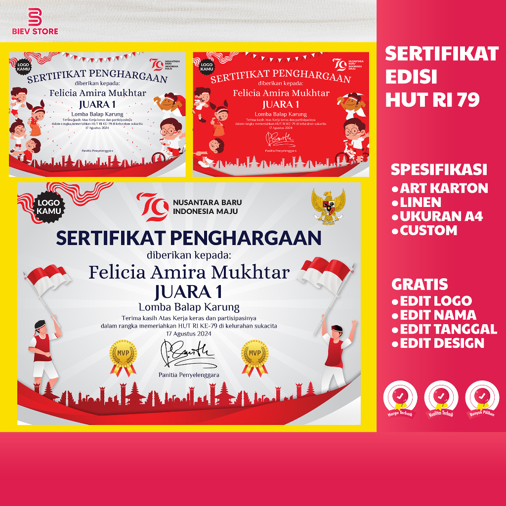 

SERTIFIKAT LOMBA 17 AGUSTUS | CETAK SERTIFIKAT HUT RI | SERTIFIKAT FREE DESIGN | SERTIFIKAT