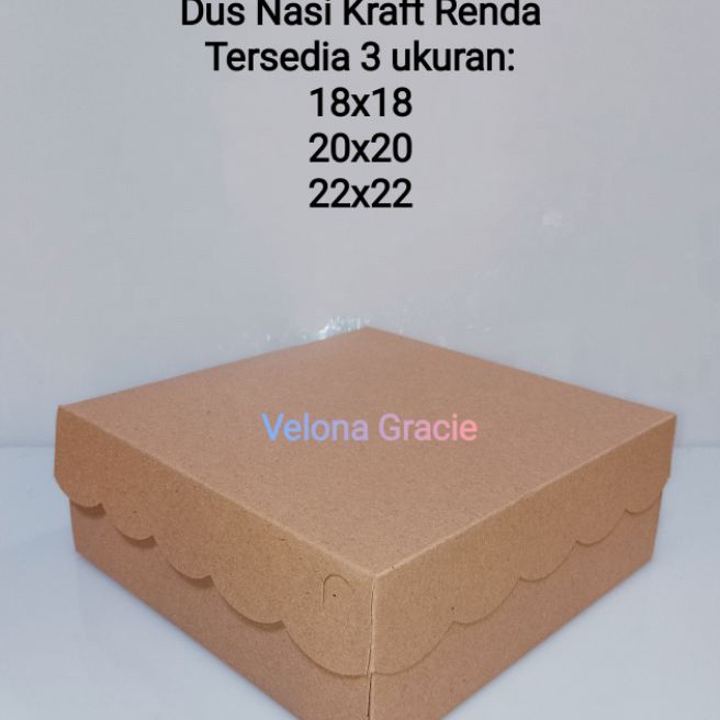 

Extra Dus Nasi Kraft 2x2 Renda per 5 pcs Kotak Catering non laminasi