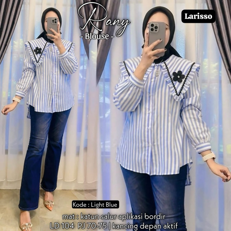 Rany Blouse // Kemeja Atasan Wanita Motif Garis-Garis