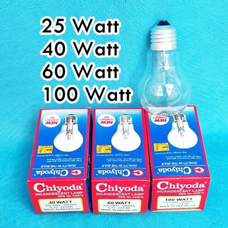 Bola lampu/bohlam pijar clear Chiyoda 15watt