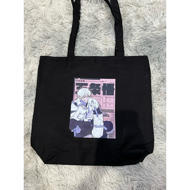 Totebag Kanvas Tebal Black resleting