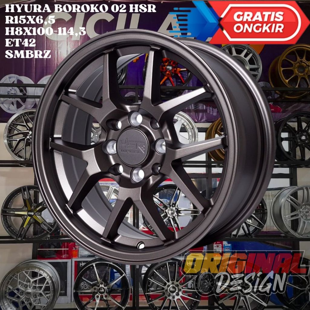 Velg Mobil Ring 15 HSR HYURA R15 UNTUK MIRAGE , MARCH , SPLASH , PICANTO