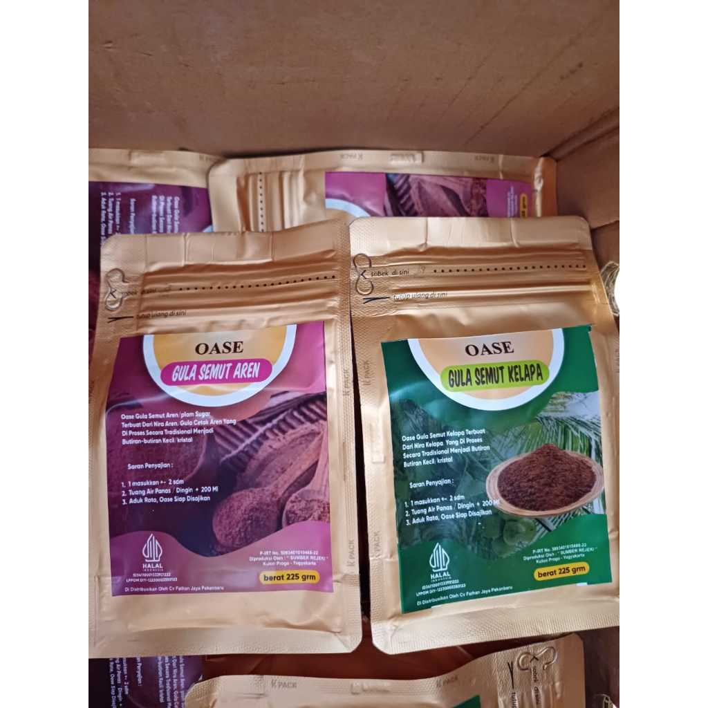 

OASE gula kelapa 225 gram (gula aren dan gula kelapa) / gula aren kering / gula kelapa kering / gula kemasan