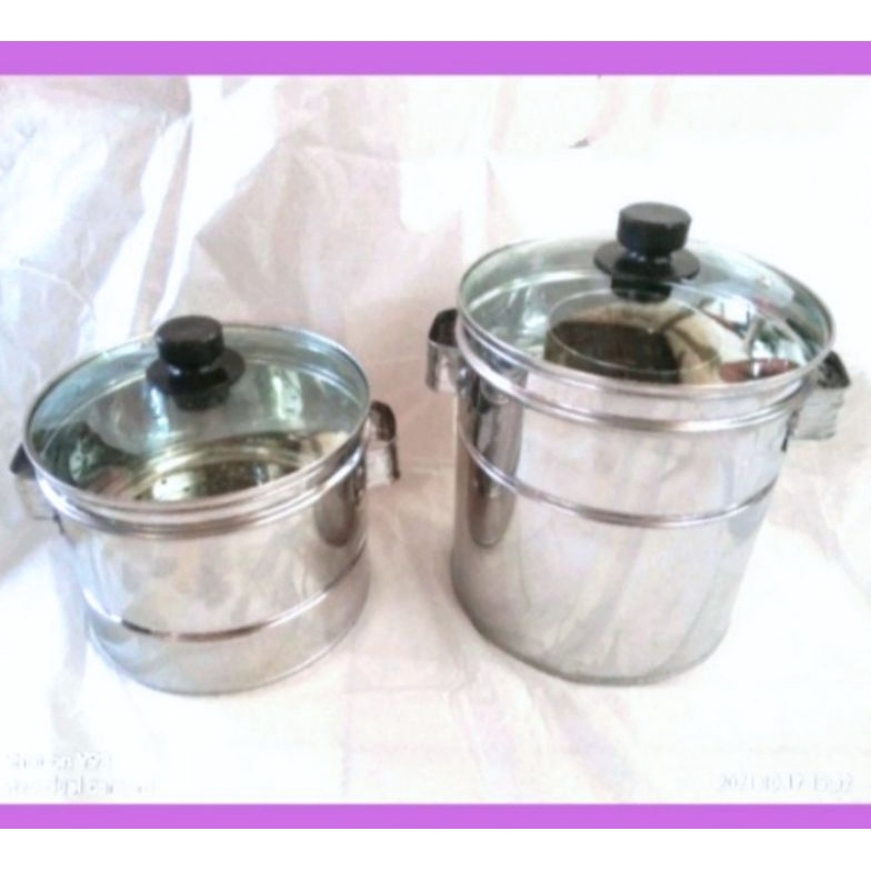 EKSTRA PROMO Dandang Bakso Stainles mini Tutup kaca ukuran 16cm 18cm