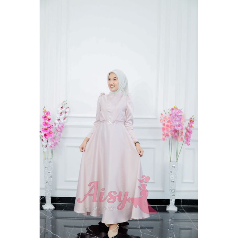 DRESS SATIN/DRESS KONDANGAN/BRIDESMAID/GAMIS SATIN/GAMIS MEWAH