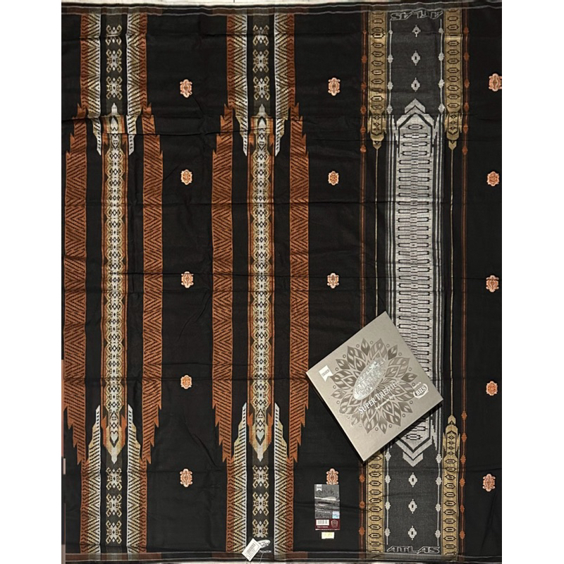 Sarung Atlas Super Premium 970 Hitam Putih Motif BHS Original