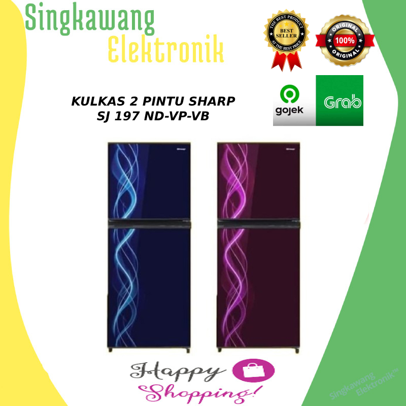 KULKAS 2 PINTU SHARP SJ 197 ND-VP-VB