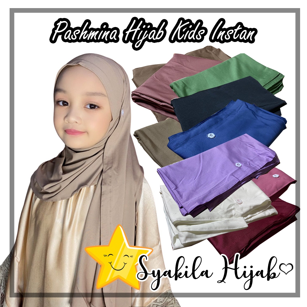 Hijab Pashmina Kids Kancing Jilbab instan anak