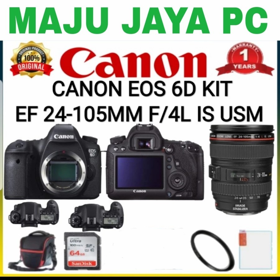CANON EOS 6D KIT 24-105MM F/4L IS USM Wifi / KAMERA CANON 6D BARU