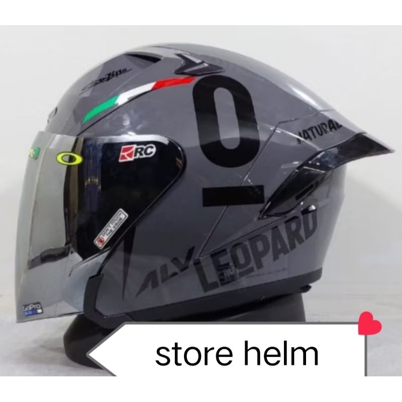 HELM ALV PAKET GANTENG LEOPARD DAN REDBULL FREE SPOILER  PULL WARNA ORIGINAL