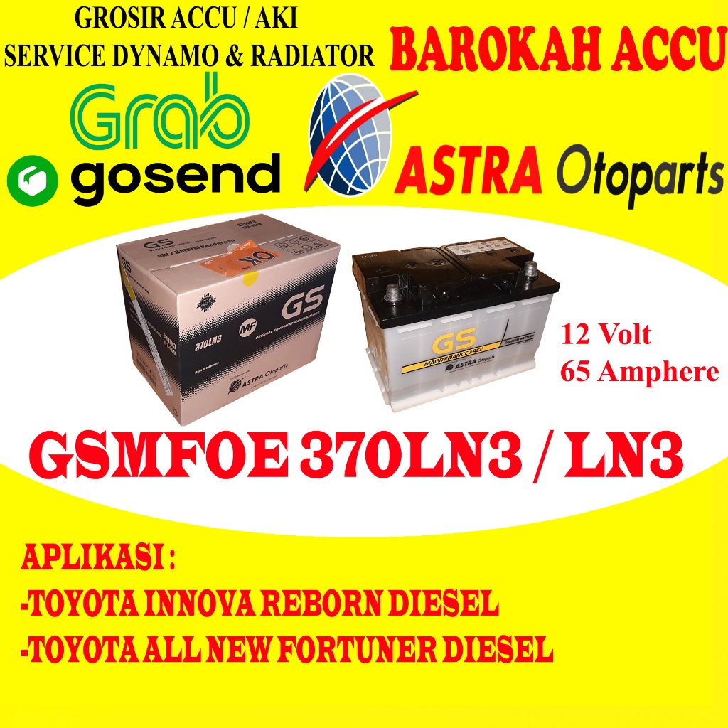 AKI MOBIL GS MFOE 370LN3 / LN3 , 65 AH ASTRA OTOPARTS
