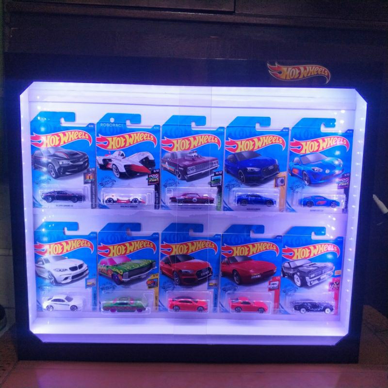Rak Hotwheels Blizter Jejer Display Akrilik Lampu LED RGB Dan Remote Wireless