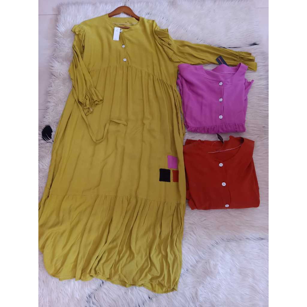 NAULA Midi Dress Rayon Twil Premium Polos