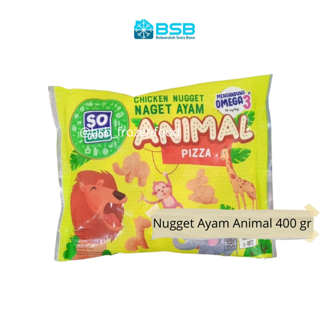 

SO GOOD Chicken Nugget Animal Pizza 200 gr / 400 gr SOGOOD Naget Ayam Bentuk Hewan Edukasi