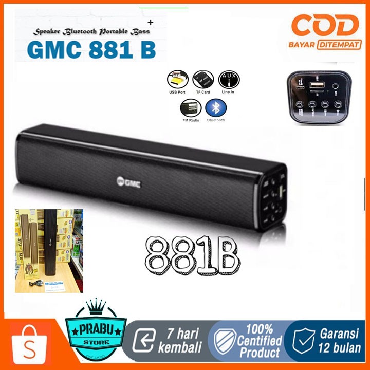 GMC Speaker Bluetooth Gede GMC-881B Speaker Portable USB Memory GMC-881B Super NGEBASS new PROMO