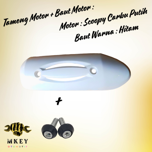 Tutup Pelindung Tameng Knalpot Honda Scoopy Carbu Putih Plus Baut Motor Honda Original Standar