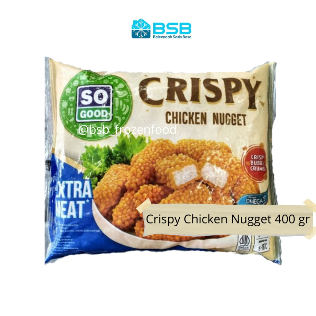 

So Good Crispy Chicken Nugget 400gr Naget Ayam Krispi SoGood 400 gr