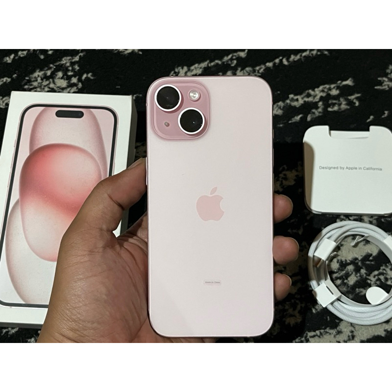 iPhone 15 128Gb Pink Fullset Original Garansi iBox No minus Like New