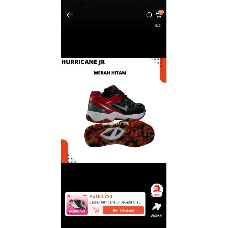 EAGLE HURRICANE JUNIOR SEPATU BADMINTON
