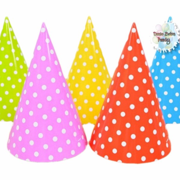 Grosir Topi Ulang Tahun Motif Polkadot