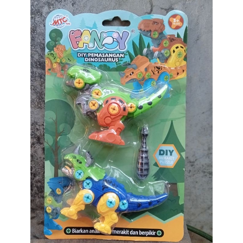 Mainan Fancy Puzzle Bongkar Pasang DIY Dinosaurus Isi 2