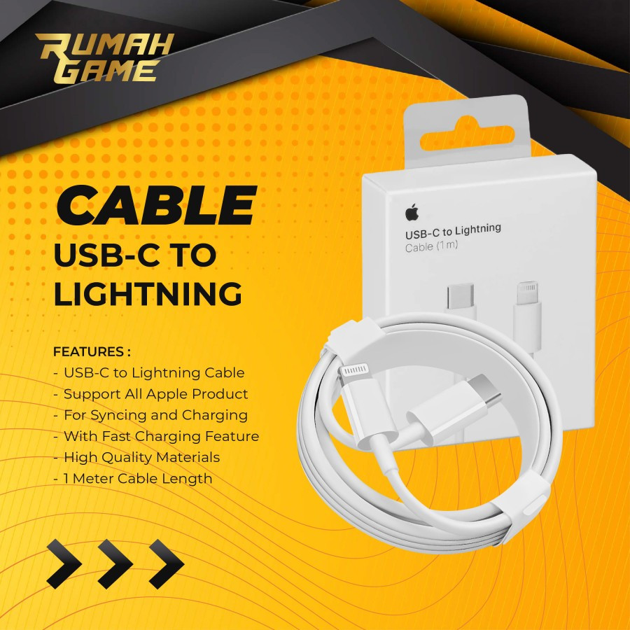 Kabel Charger iPhone Original Type C to Lightning 1M Cas Iphone Original Fast Charging
