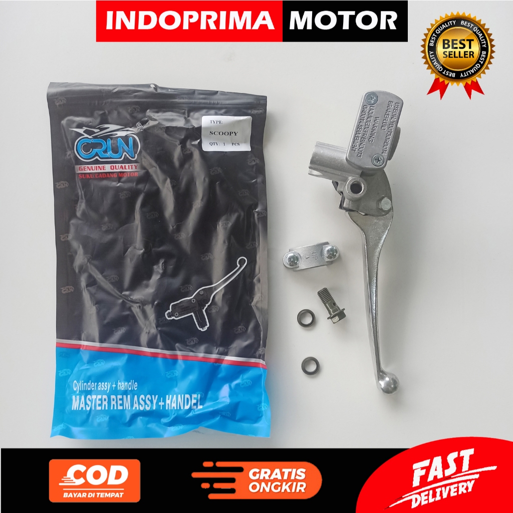 CRUN MASTER REM DEPAN + HANDEL SCOOPY. TABUNG MINYAK REM HONDA SCOOPY