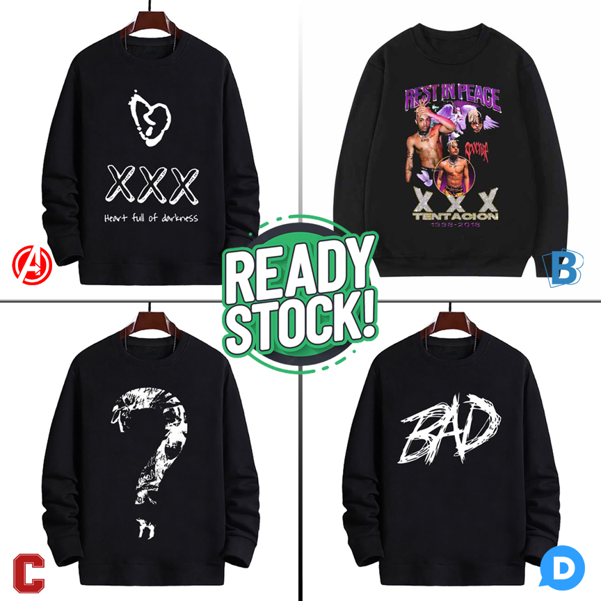 Cotton Sweater XXXTENTACION Crewneck Bahan Katun Fleece Adem Nyaman | READY STOCK | Langsung ORDER A