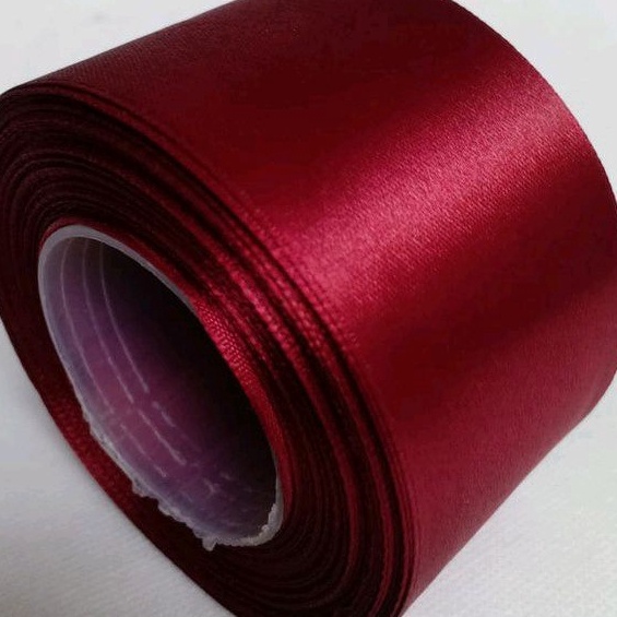 

HJ6 Pita satin merah maron 2 inch 5 cm Per roll