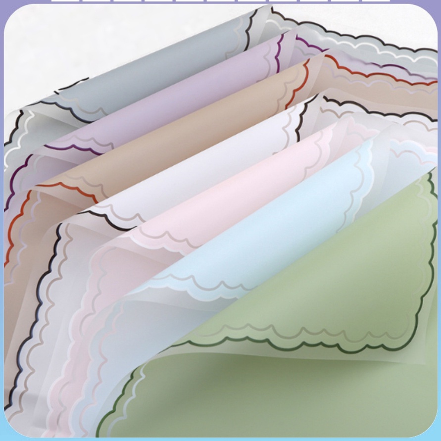 

KF7 2 LEMBAR Flower Wrapping Paper Varian List Cloud Awan Frame Transparan Kertas Buket Bunga Cellophane KB618